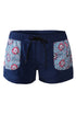 Sexy Floral Patch Pocket Navy Board Shorts